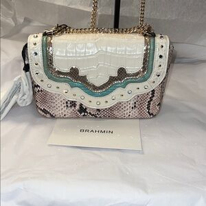 Brahmin Rosa cloud dancer Dubois purse xbody